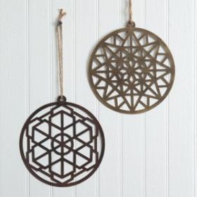 Set of Two Mandala Christmas Ornaments