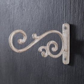 Aged Cast Iron Curly Hook  -  Box of 2