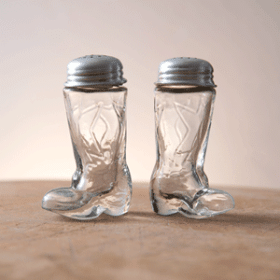 Set of Two Cowboy Boot Salt & Pepper Shakers  -  Box of 2