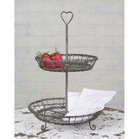 Wire Heart Two - Tier Serving Stand