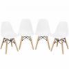 4 PCS Children Chair Set Medieval Style Dining Chairs with Wood Legs