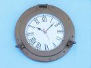 Antique Brass Decorative Ship Porthole Clock 8""