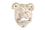 Whitewashed Cast Iron Bulldog Bottle Opener 4""