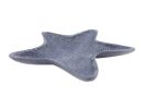 Rustic Dark Blue Cast Iron Starfish Decorative Bowl 8""