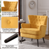 FONDHOME Living Room Chairs; Button Tufted Accent Chairs Comfy Bedroom Chair Velvet Side Sitting Chairs; Modern Fabric Sofa Slipper Chair for Reading
