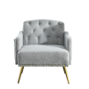 [Video]Welike 30 "W Modern Chesterfield Tufted Upholstered Chair with Deep Buttons, Living Room Chair, Comfortable Armchair, Gold Hardware Legs, Tufte