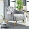 [Video]Welike 30 "W Modern Chesterfield Tufted Upholstered Chair with Deep Buttons, Living Room Chair, Comfortable Armchair, Gold Hardware Legs, Tufte