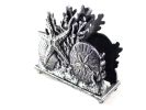 Antique Silver Cast Iron Seashell Napkin Holder 7""