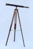 Floor Standing Antique Copper with Leather Harbor Master Telescope 60""