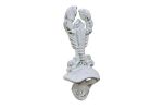 Whitewashed Cast Iron Wall Mounted Lobster Bottle Opener 6&quot;