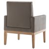 PU Leather Accent Chair, Upholstered Lounge Single Sofa Armchair, Comfortable Armchair with Wooden Legs in Log Color, Modern Button Reading Chair for