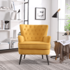 FONDHOME Living Room Chairs; Button Tufted Accent Chairs Comfy Bedroom Chair Velvet Side Sitting Chairs; Modern Fabric Sofa Slipper Chair for Reading
