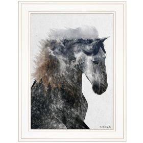 "Proud Stallion" by Andreas Lie, Ready to Hang Framed Print, White Frame