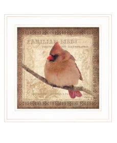 "Female Cardinal" by Artisan John Jones, Ready to Hang Framed Print, White Frame