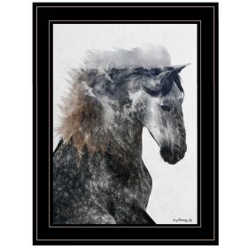"Proud Stallion" by Andreas Lie, Ready to Hang Framed Print, Black Frame