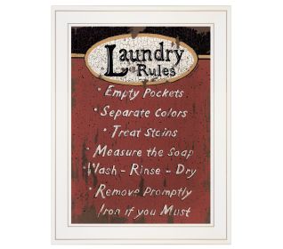 "Laundry Rules" by Linda Spivey, Ready to Hang Framed Print, White Frame