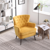 FONDHOME Living Room Chairs; Button Tufted Accent Chairs Comfy Bedroom Chair Velvet Side Sitting Chairs; Modern Fabric Sofa Slipper Chair for Reading