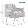 [Video]Welike 30 "W Modern Chesterfield Tufted Upholstered Chair with Deep Buttons, Living Room Chair, Comfortable Armchair, Gold Hardware Legs, Tufte
