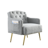 [Video]Welike 30 "W Modern Chesterfield Tufted Upholstered Chair with Deep Buttons, Living Room Chair, Comfortable Armchair, Gold Hardware Legs, Tufte