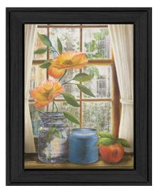 "Afternoon Flower" by Artisan Ed Wargo, Ready to Hang Framed Print, Black Frame