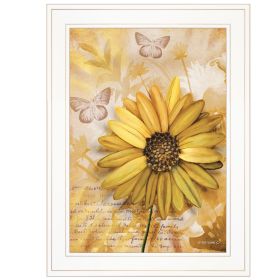 "Flowers & Butterflies II" By Ed Wargo, Ready to Hang Framed Print, White Frame