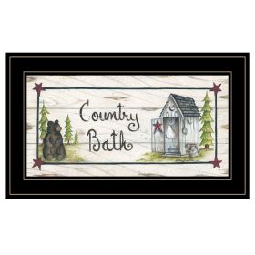 "Country Bath" by Mary Ann June, Ready to Hang Framed Print, Black Frame