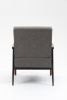Mid-Century Modern Accent Chair, Upholstered Leather Armchair with Solid Wood Armrest & Removable Cushions, Comfy Retro Leisure Chair Reading Chair fo