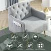 [Video]Welike 30 "W Modern Chesterfield Tufted Upholstered Chair with Deep Buttons, Living Room Chair, Comfortable Armchair, Gold Hardware Legs, Tufte