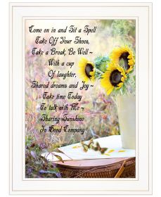 "Sharing Sunshine" by Artisan Trendy Decor 4U, Ready to Hang Framed Print, White Frame