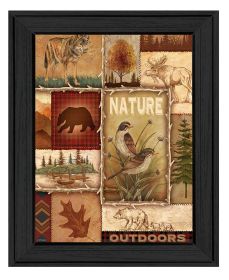 "Lodge Collage II" by Artisan Ed Wargo, Ready to Hang Framed Print, Black Frame