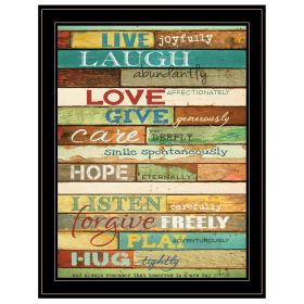 "Live Joyfully" by Marla Rae, Ready to Hang Framed Print, Black Frame