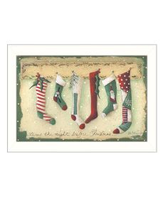 "Stockings were hung" by Artisan Jill Ankrom, Ready to Hang Framed Print, White Frame