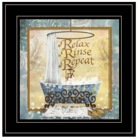 "Relax, Rinse, Repeat" By Ed Wargo, Ready to Hang Framed Print, Black Frame
