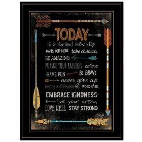 "Today Is a Brand New Day" by Marla Rae, Ready to Hang Framed Print, Black Frame