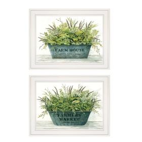 "Farm Market Bouquet" 2-Piece Vignette by Cindy Jacobs, White Frame