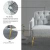 [Video]Welike 30 "W Modern Chesterfield Tufted Upholstered Chair with Deep Buttons, Living Room Chair, Comfortable Armchair, Gold Hardware Legs, Tufte