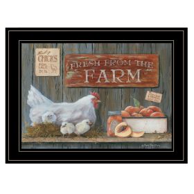 "Fresh from the Farm" By Pam Britton, Ready to Hang Framed Print, Black Frame