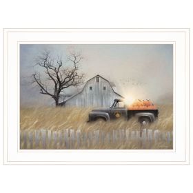 "Fall Pumpkin Harvest" By Lori Deiter, Ready to Hang Framed Print, White Frame