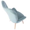 Modern Wingback Accent Armchair Living Room Tufted Fabric Upholstery, MINT GREEN
