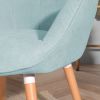 Modern Wingback Accent Armchair Living Room Tufted Fabric Upholstery, MINT GREEN