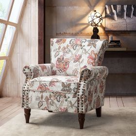Phegia Armchair with Nailhead Trim and Turned Legs