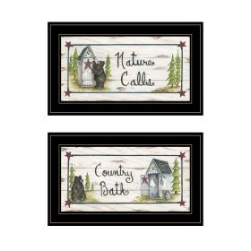 "Nature Calls" 2-Piece Vignette by Mary June, Black Frame