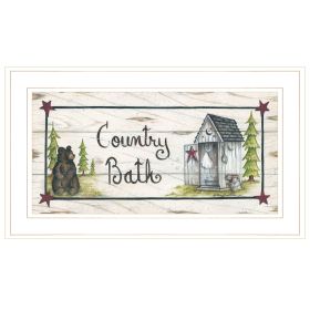"Country Bath" by Mary Ann June, Ready to Hang Framed Print, White Frame