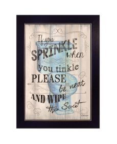 "If You Sprinkle When You Tinkle" by Artisan Debbie Dewitt, Ready to Hang Framed Print, Black Frame