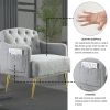 [Video]Welike 30 "W Modern Chesterfield Tufted Upholstered Chair with Deep Buttons, Living Room Chair, Comfortable Armchair, Gold Hardware Legs, Tufte