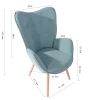 Modern Wingback Accent Armchair Living Room Tufted Fabric Upholstery, MINT GREEN