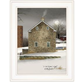 "Cold Winters Night" by Artisan Billy Jacobs, Ready to Hang Framed Print, White Frame