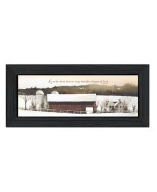 "Let Us Be Silent" by Artisan John Rossini, Ready to Hang Framed Print, Black Frame