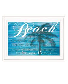 "Take Me There (Beach)" by Artisan Cindy Jacobs, Ready to Hang Framed Print, White Frame