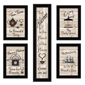 "Kitchen Friendship Collection" 5-Piece Vignette By Trendy Decor 4U, Black Frame